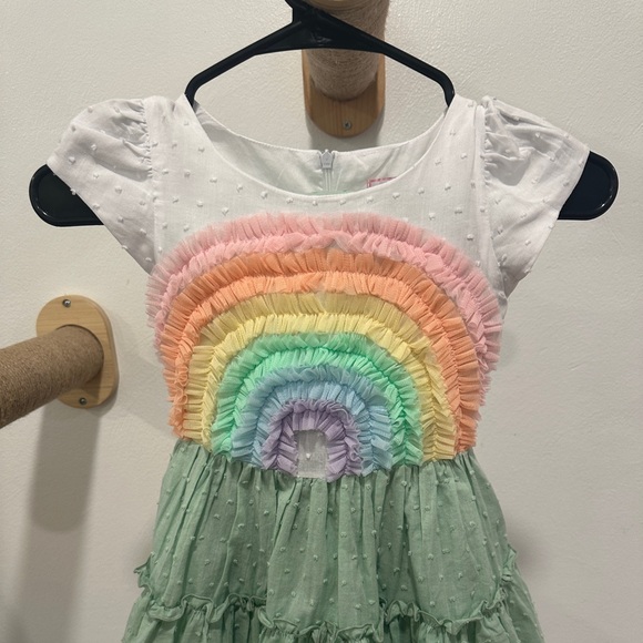 Girl August Cotton Dress Pastel Rainbow - Picture 2 of 10